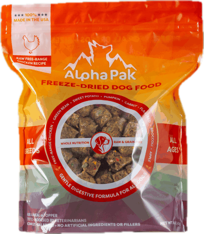 AlphaPak freeze-dried raw chicken recipe bag